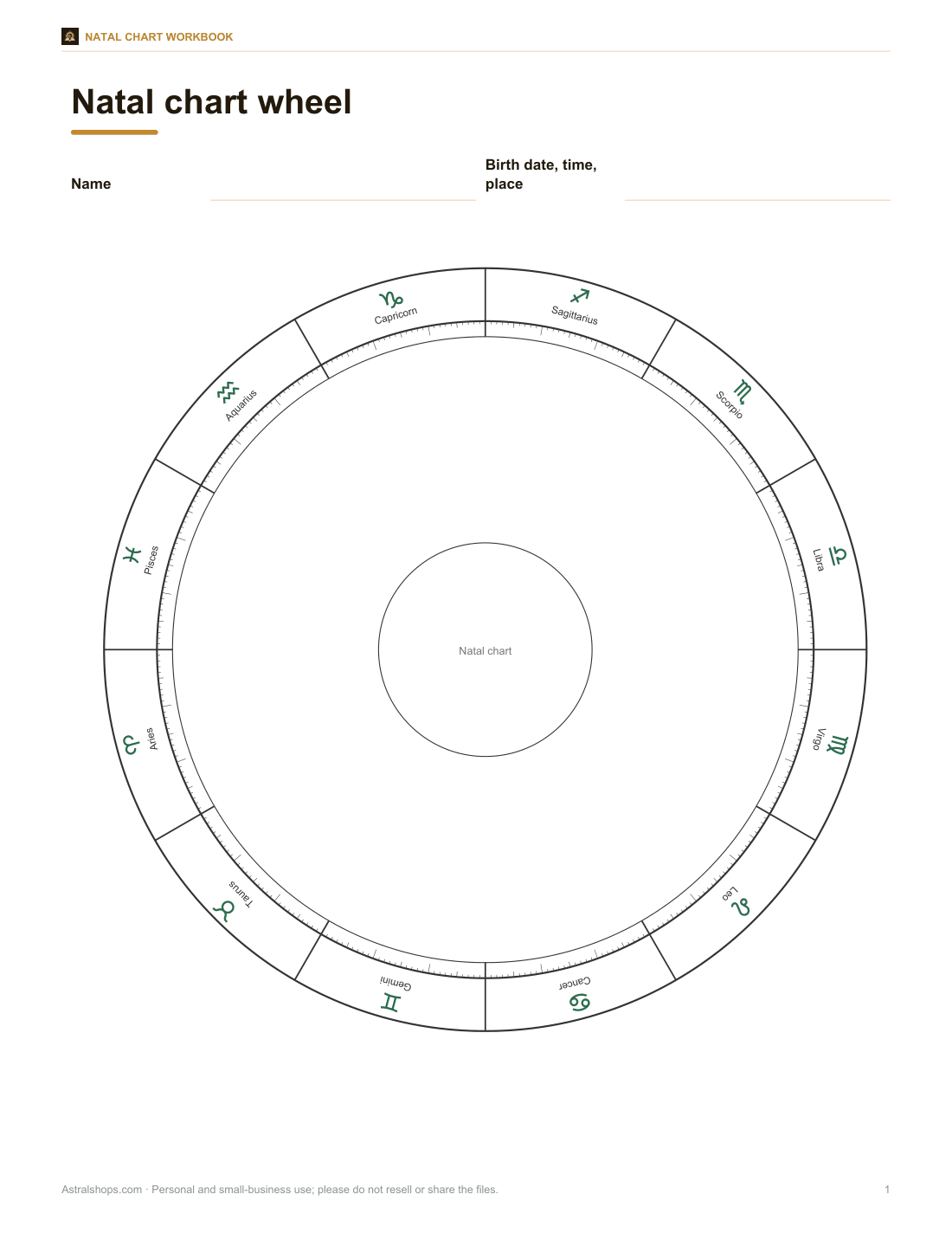 Preview of the first page of Chart wheel (PDF)